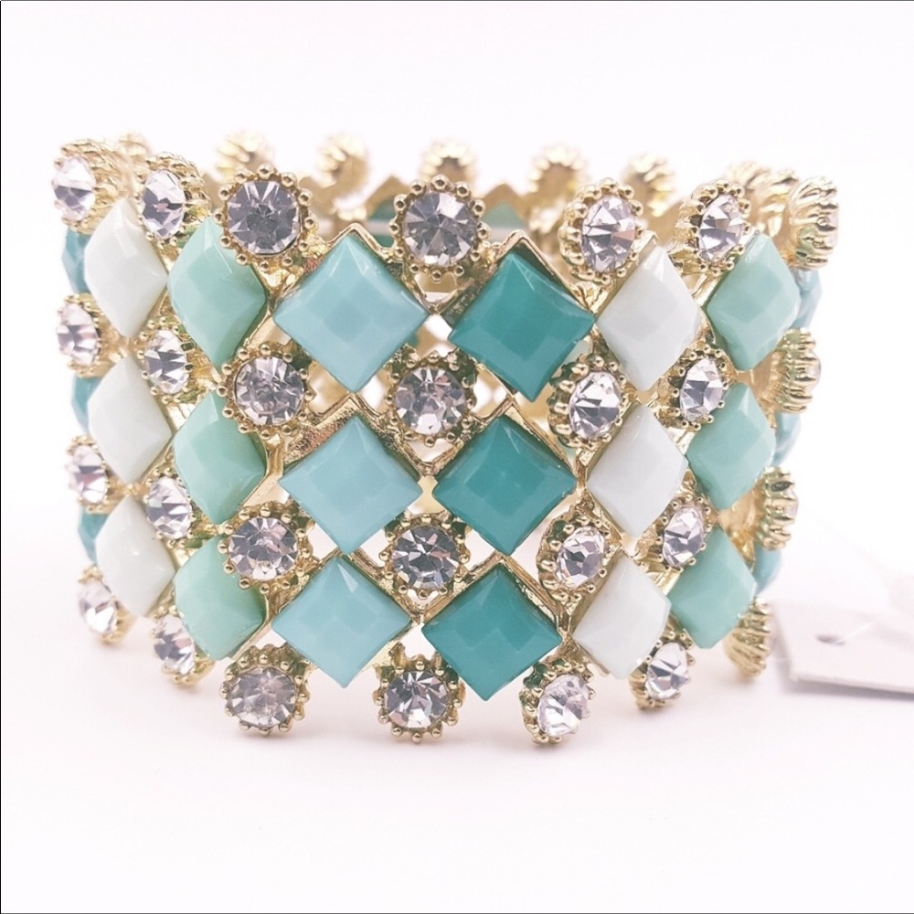 Gold & Turquoise Stretchy Bracelet✨